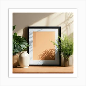 Framed Picture On A Shelf Art Print