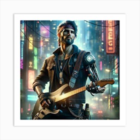 Cybernetic Rockstar Art Print