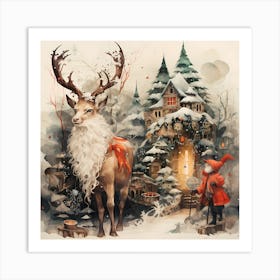 Christmas Painted Brush Art Print