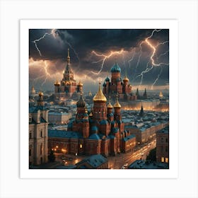 Lightning Over Moscow Art Print