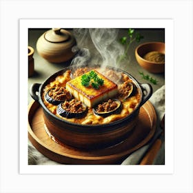 A Beautifully Presented Moussaka Hotpot Dish, Serv Art Print