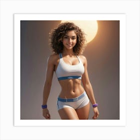 Beautiful Woman In Sportswear Art Print