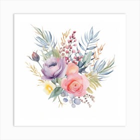 Watercolor Flowers 6 Art Print