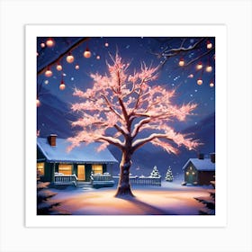 Playful Christmas Tree Art Print