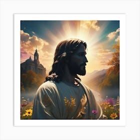 Jesus In The Field 3 Art Print