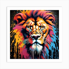 Colorful Lion Art Print