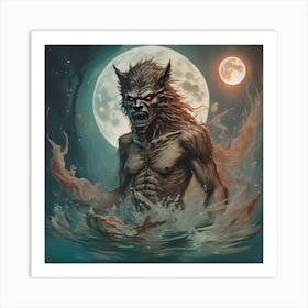 Full Moon Werewolf Art Print