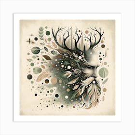 Deer Head Canvas Print Art Print