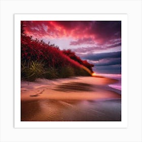 Sunset On The Beach 456 Art Print