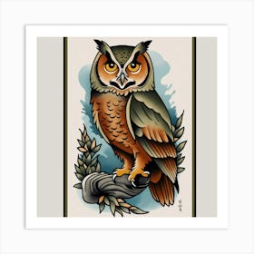 Owl Tattoo Art Print