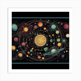 Planets In Space 1 Art Print