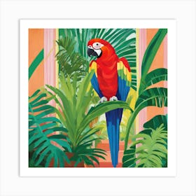 David Hockney Style: Parrot in Palm House Series 2 Art Print