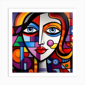 Face Of A Woman, cubism Art Print