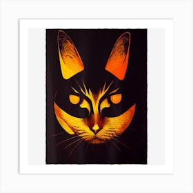 Halloween Cat Scary Kitty Creepy Halloween Party Art Print