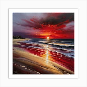 Sunset On The Beach 487 Art Print