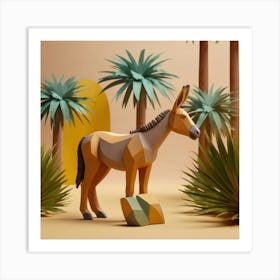 Donkey In The Desert Art Print