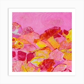 Pink And Yellow Abstract Painting Art Print