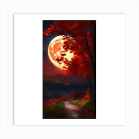 Full Moon In The Forest 3 Art Print