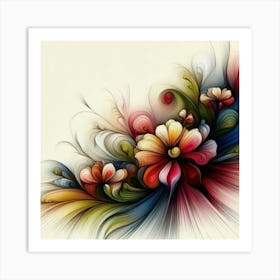 Abstract Flower Painting 4 Art Print