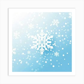 Abstract Vector Illustration Of A Merry Snowflake As The Central Element Defocused With Blurring Ef Art Print