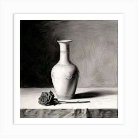 Simple Vase and Rose AI 2024 12 12 At 15 Art Print