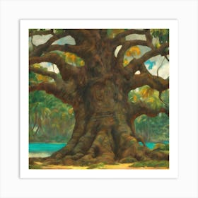 The Large Tree, Paul Gauguin Art Print