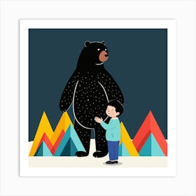 Bear With A Child 2 Art Print