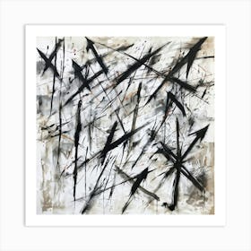 Abstract Design Featuring Hand Drawn Arrows And Markings Chaotic Arrangement Emphasis On Direction (6) Art Print