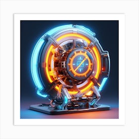 Futuristic Clock 4 Art Print