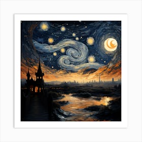 Van Gogh style illustration 1 Art Print