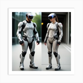 Futuristic Woman In Futuristic Suit 5 Art Print