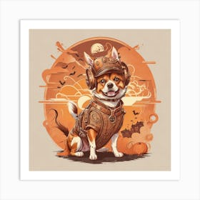 Steampunk Dog 4 Art Print