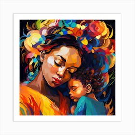 Mother And Child 12 Art Print