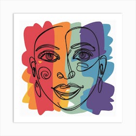 Rainbow Face Art Print