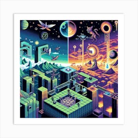 8-bit parallel universe 3 Art Print