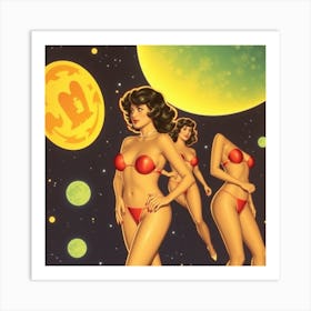 Pin-Up Girls In Space 1 Art Print