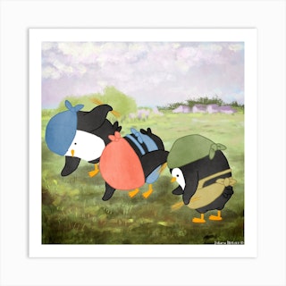 The Penguins Gleaners Art Series Art Print