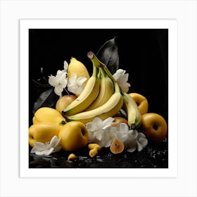 Bananas in yellow Art Print