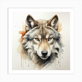 Default Create A Simple Watercolor Of A Wolf Using Neutral And 1 Art Print