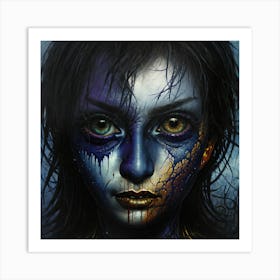 Girl With Blue Eyes Art Print