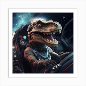 T-Rex In Space Art Print