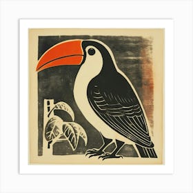 Retro Bird Lithograph Toucan 3 Art Print