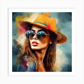 Portrait Of A Woman In A Hat 4 Art Print