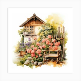 Garden House 1 Art Print