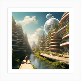 Futuristic Cityscape 232 Art Print