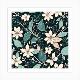 Floral Seamless Pattern art print Art Print