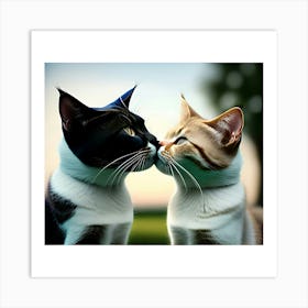 Cat Kiss Art Print