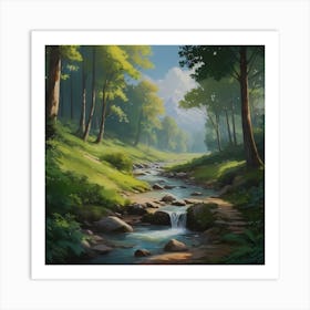 Gentle Forest Stream Art Print