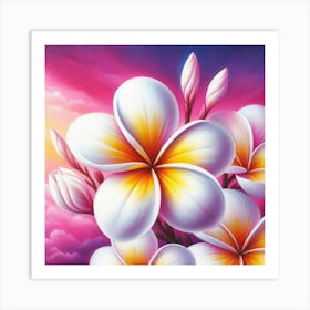 Frangipani Flowers Art Print