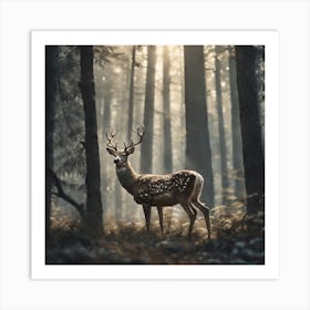 Deer In The Forest 189 Art Print